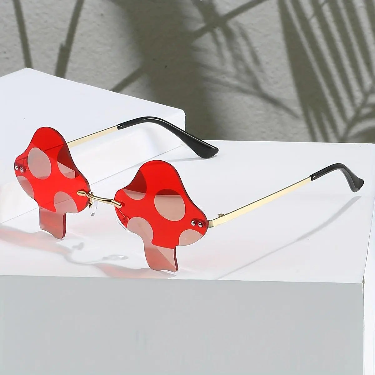 Y2K Mushroom Fashion Cute Tinted Rimless Shades Cosplay Party Favors Decorative Glasses Props fashion glasses SS69