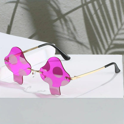 Y2K Mushroom Fashion Cute Tinted Rimless Shades Cosplay Party Favors Decorative Glasses Props fashion glasses SS69