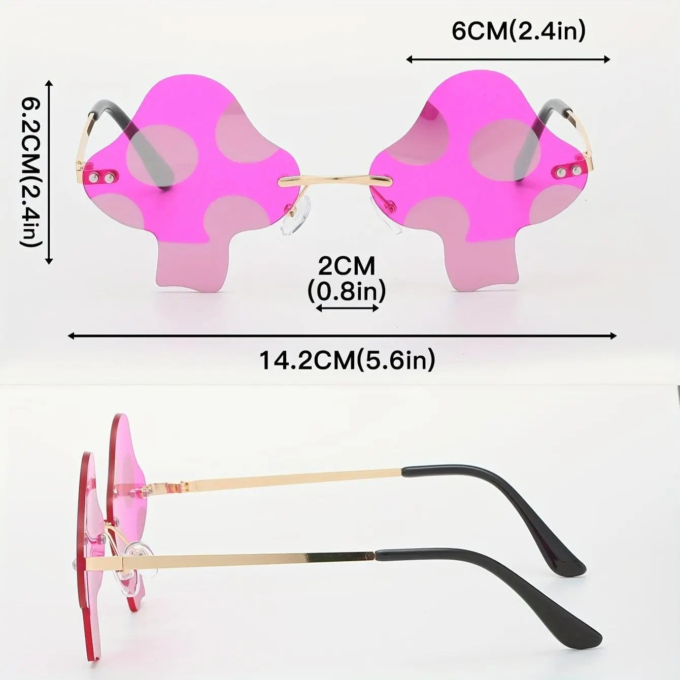 Y2K Mushroom Fashion Cute Tinted Rimless Shades Cosplay Party Favors Decorative Glasses Props fashion glasses SS69
