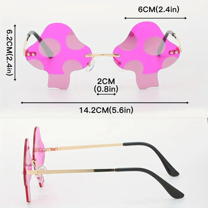 Y2K Mushroom Fashion Cute Tinted Rimless Shades Cosplay Party Favors Decorative Glasses Props fashion glasses SS69