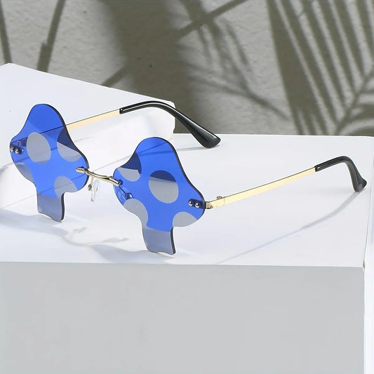 Y2K Mushroom Fashion Cute Tinted Rimless Shades Cosplay Party Favors Decorative Glasses Props fashion glasses SS69