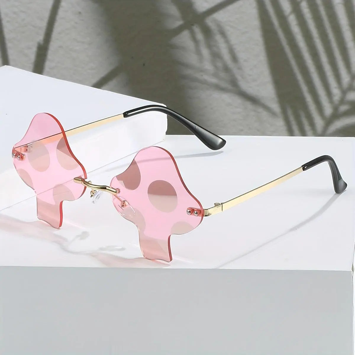 Y2K Mushroom Fashion Cute Tinted Rimless Shades Cosplay Party Favors Decorative Glasses Props fashion glasses SS69