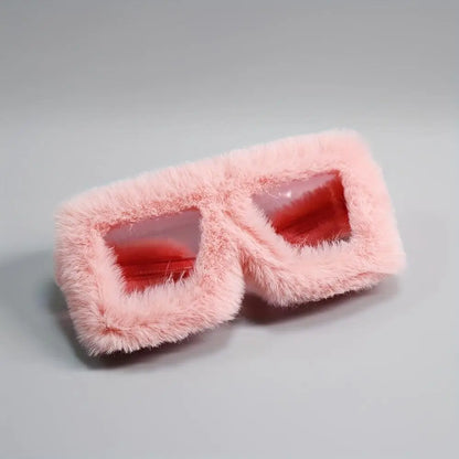 Y2K Plush Fuzzy Fashion Fashion Glasses For Women Men Funny Oversized Gradient Glasses For Beach Party Club SS69