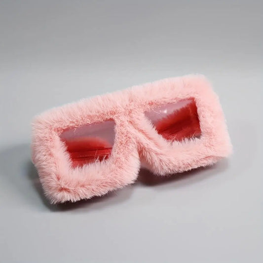 Y2K Plush Fuzzy Fashion Fashion Glasses For Women Men Funny Oversized Gradient Glasses For Beach Party Club SS69