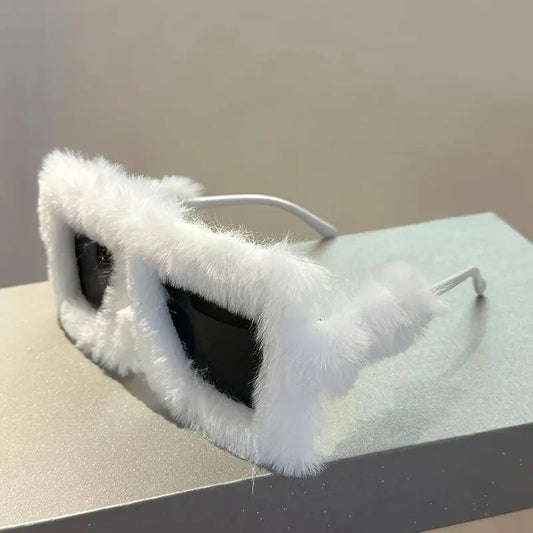 Y2K Plush Fuzzy Fashion Fashion Glasses For Women Men Funny Oversized Gradient Glasses For Beach Party Club SS69