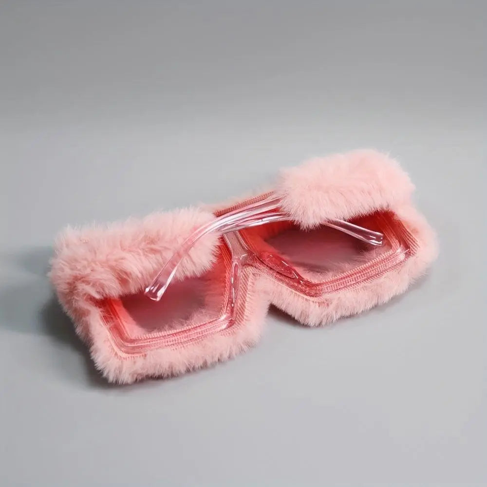 Y2K Plush Fuzzy Fashion Fashion Glasses For Women Men Funny Oversized Gradient Glasses For Beach Party Club SS69