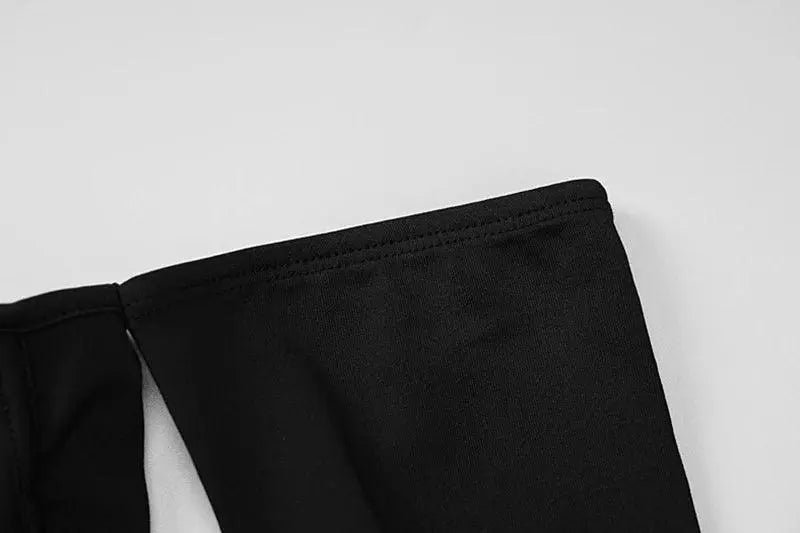 Y2K Sexy Hollow Out Summer Crop Corset Top Women Black Tees 2025 Autumn Long Sleeve Basic T Shirts Streetwear Party - SS69