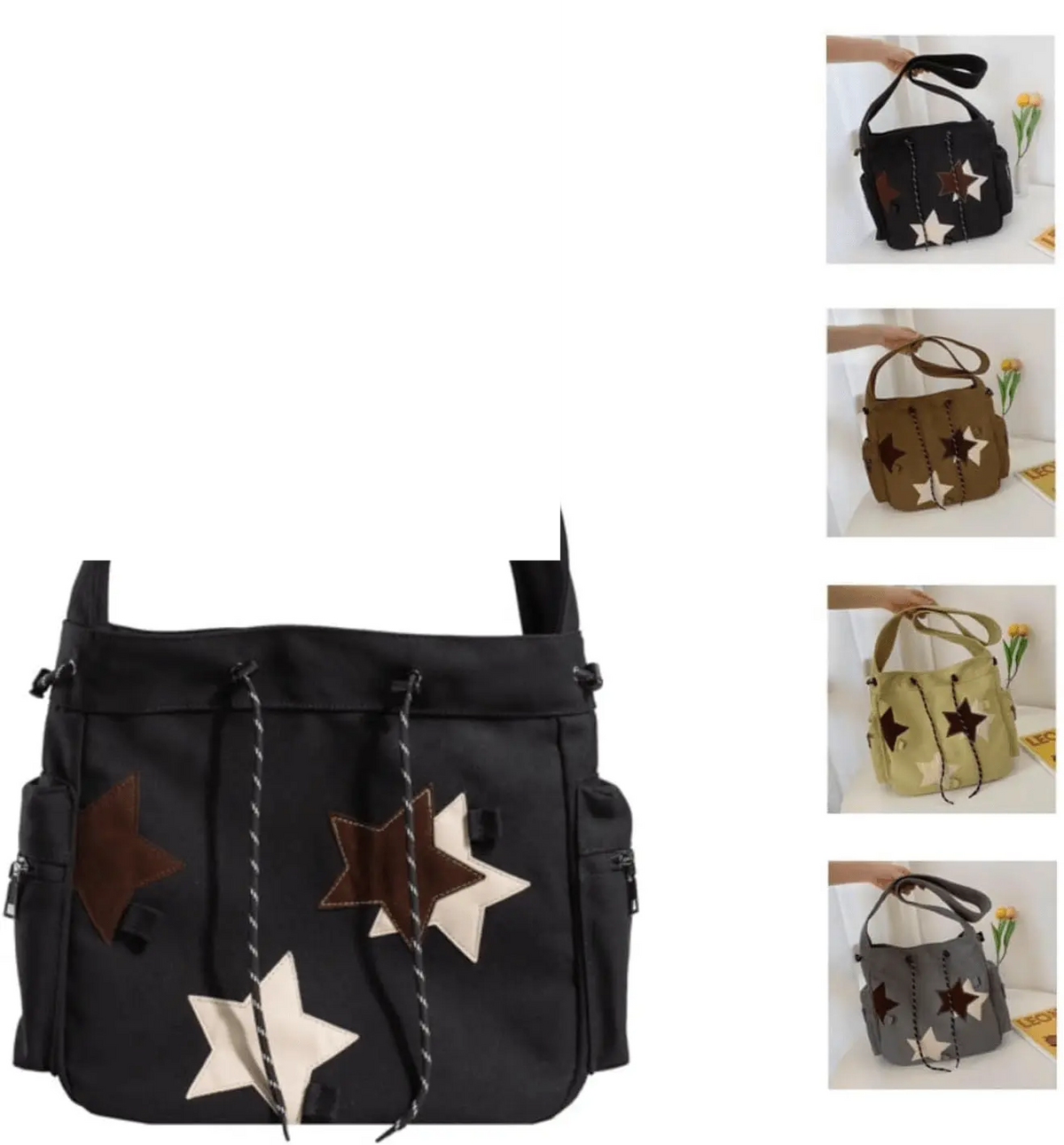 🌟 Y2K Star Canvas Messenger Bag – The Cute Aesthetic Tote You'll Love! Perfect Small Shoulder Crossbody for Your Adventures! ✨💖 #Fashion #Travel - SS69