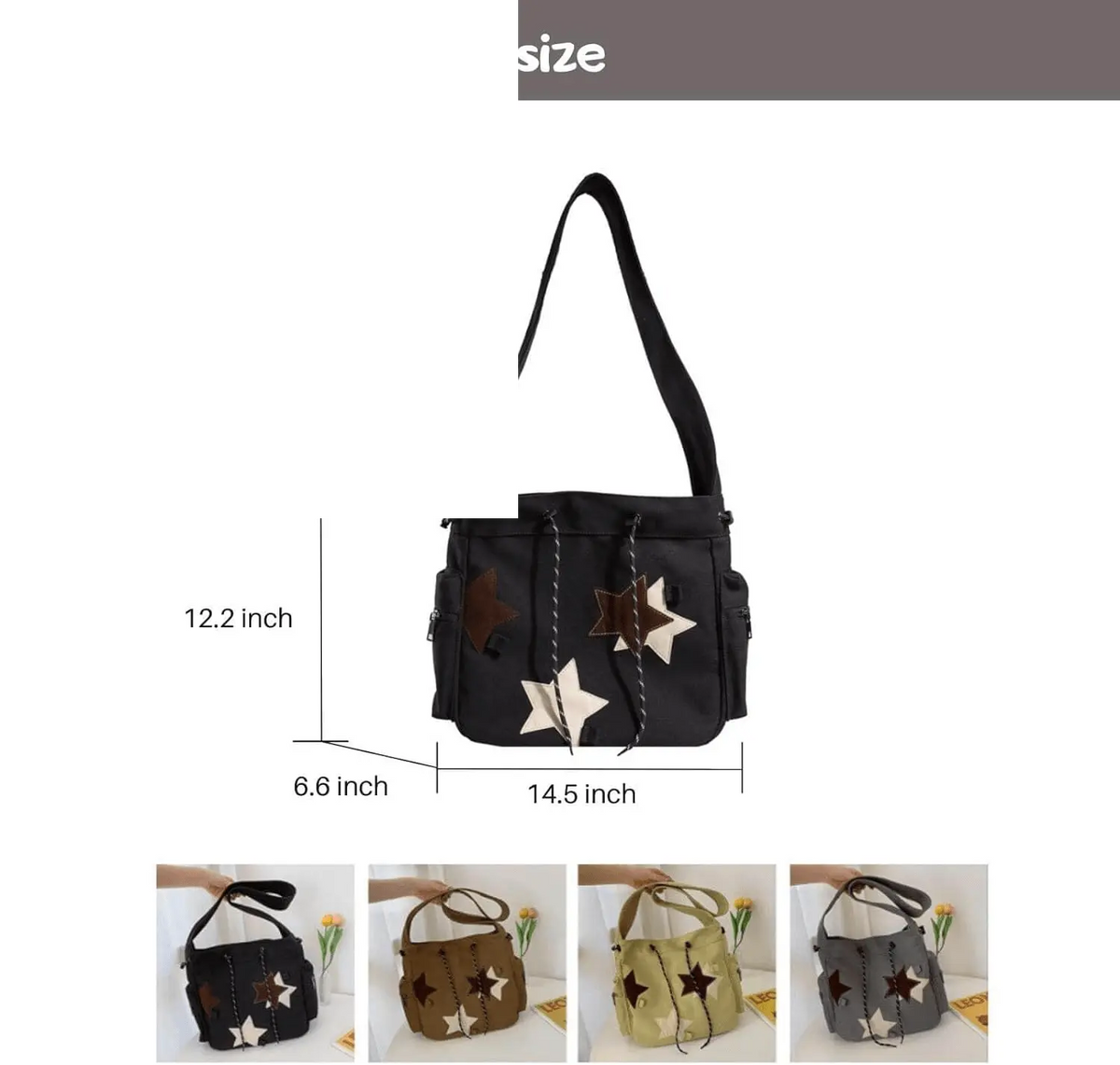 🌟 Y2K Star Canvas Messenger Bag – The Cute Aesthetic Tote You'll Love! Perfect Small Shoulder Crossbody for Your Adventures! ✨💖 #Fashion #Travel - SS69
