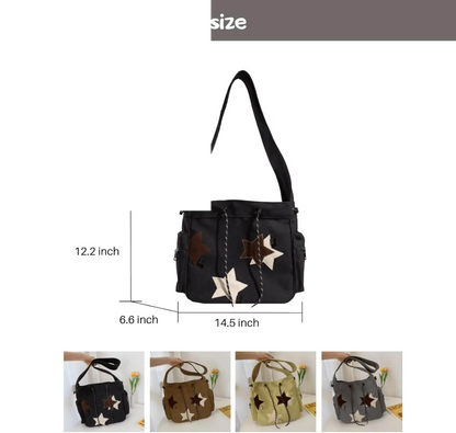 🌟 Y2K Star Canvas Messenger Bag – The Cute Aesthetic Tote You'll Love! Perfect Small Shoulder Crossbody for Your Adventures! ✨💖 #Fashion #Travel - SS69