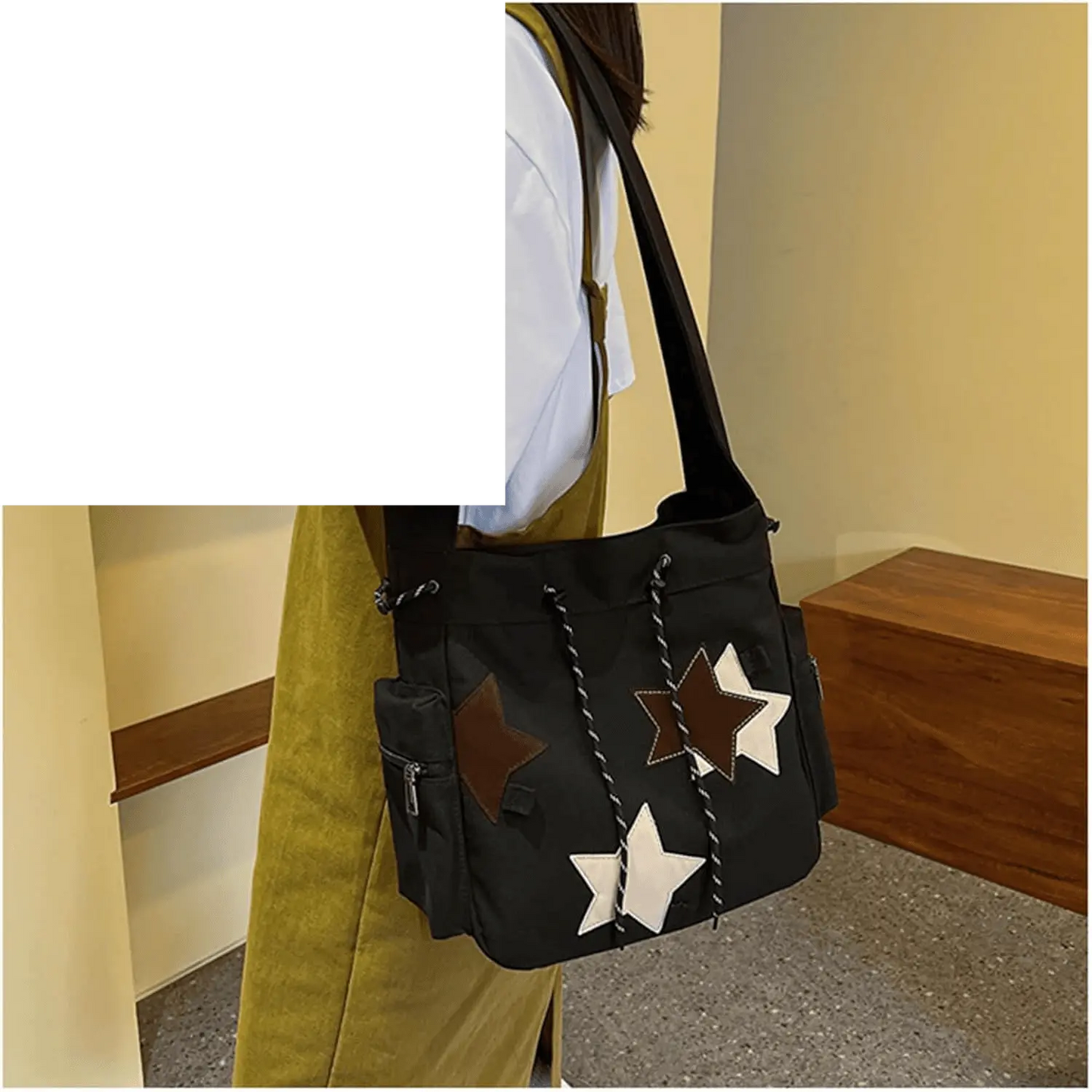 🌟 Y2K Star Canvas Messenger Bag – The Cute Aesthetic Tote You'll Love! Perfect Small Shoulder Crossbody for Your Adventures! ✨💖 #Fashion #Travel - SS69