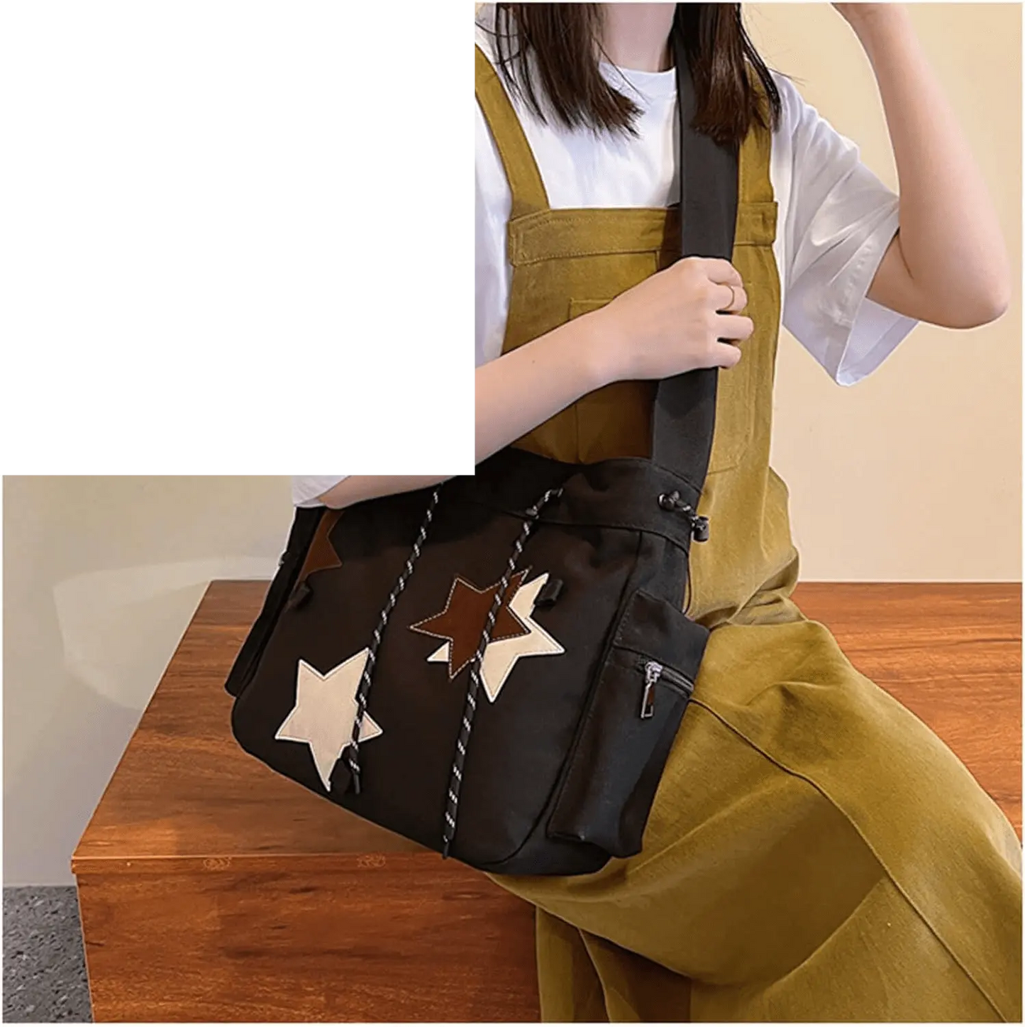 🌟 Y2K Star Canvas Messenger Bag – The Cute Aesthetic Tote You'll Love! Perfect Small Shoulder Crossbody for Your Adventures! ✨💖 #Fashion #Travel - SS69