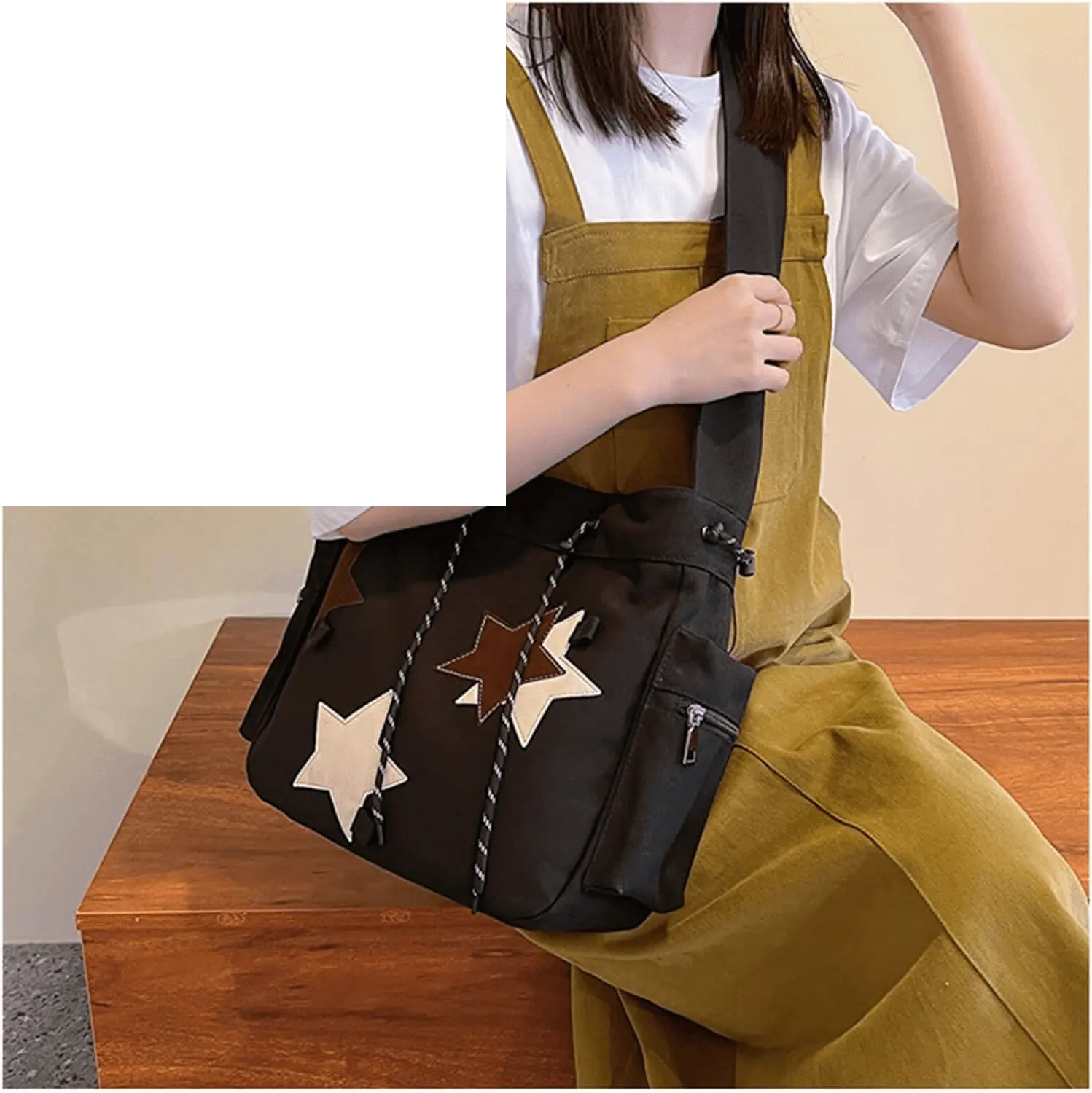 🌟 Y2K Star Canvas Messenger Bag – The Cute Aesthetic Tote You'll Love! Perfect Small Shoulder Crossbody for Your Adventures! ✨💖 #Fashion #Travel - SS69