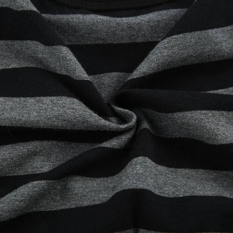 Y2K Vintage Striped Crop Top Casual Button O-neck Long Sleeves Cardigan T-shirt Retro Harajuku Grunge Super-short Smock Top Tees SS69