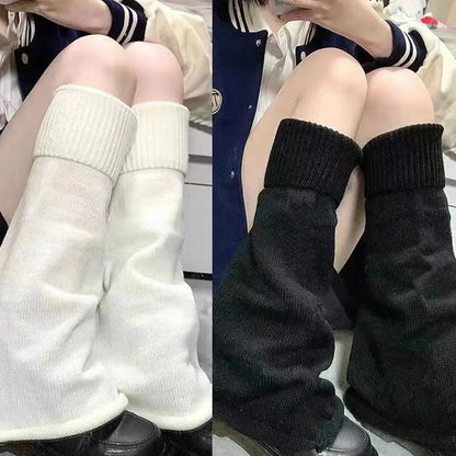 Y2k Winter Leg Warmers Fluffy/Knitted Arm Warmers Gothic Lolita Knit Long Socks Women Leg Warmer Stylish Stretchy Boots Cover SS69