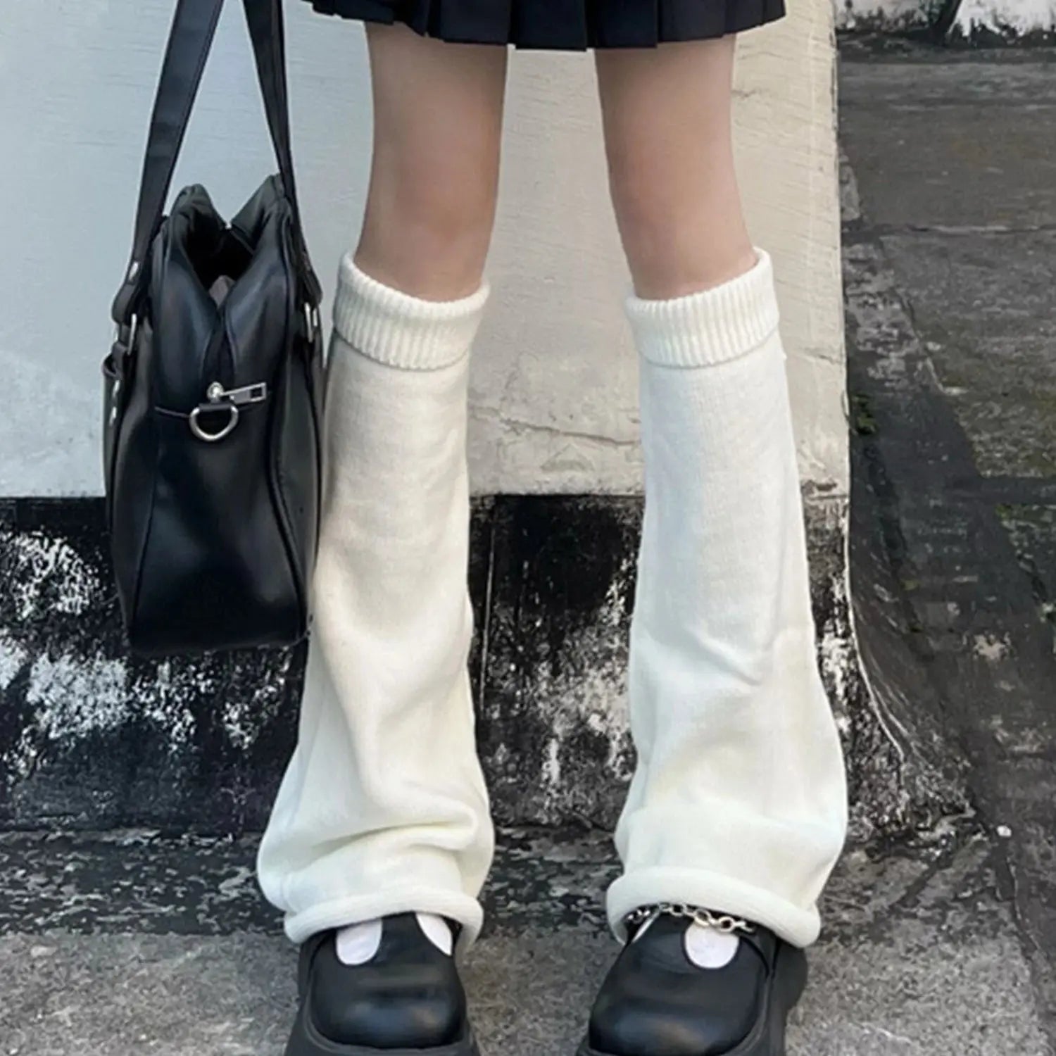 Y2k Winter Leg Warmers Fluffy/Knitted Arm Warmers Gothic Lolita Knit Long Socks Women Leg Warmer Stylish Stretchy Boots Cover SS69
