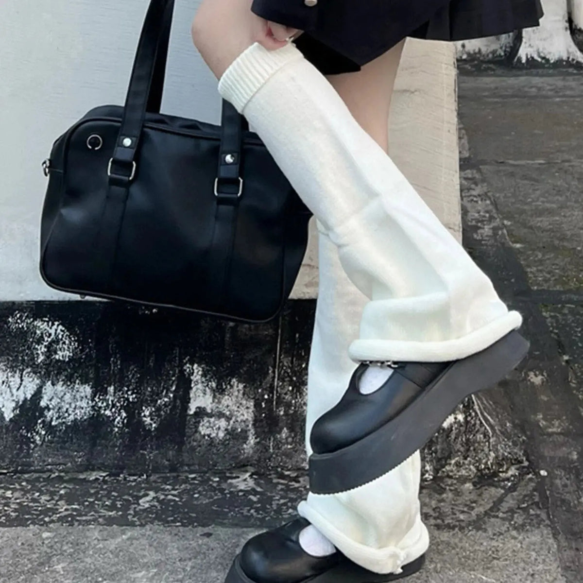 Y2k Winter Leg Warmers Fluffy/Knitted Arm Warmers Gothic Lolita Knit Long Socks Women Leg Warmer Stylish Stretchy Boots Cover SS69