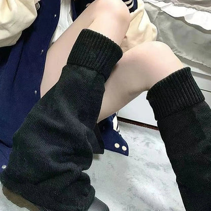 Y2k Winter Leg Warmers Fluffy/Knitted Arm Warmers Gothic Lolita Knit Long Socks Women Leg Warmer Stylish Stretchy Boots Cover SS69