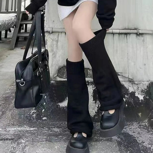 Y2k Winter Leg Warmers Fluffy/Knitted Arm Warmers Gothic Lolita Knit Long Socks Women Leg Warmer Stylish Stretchy Boots Cover SS69