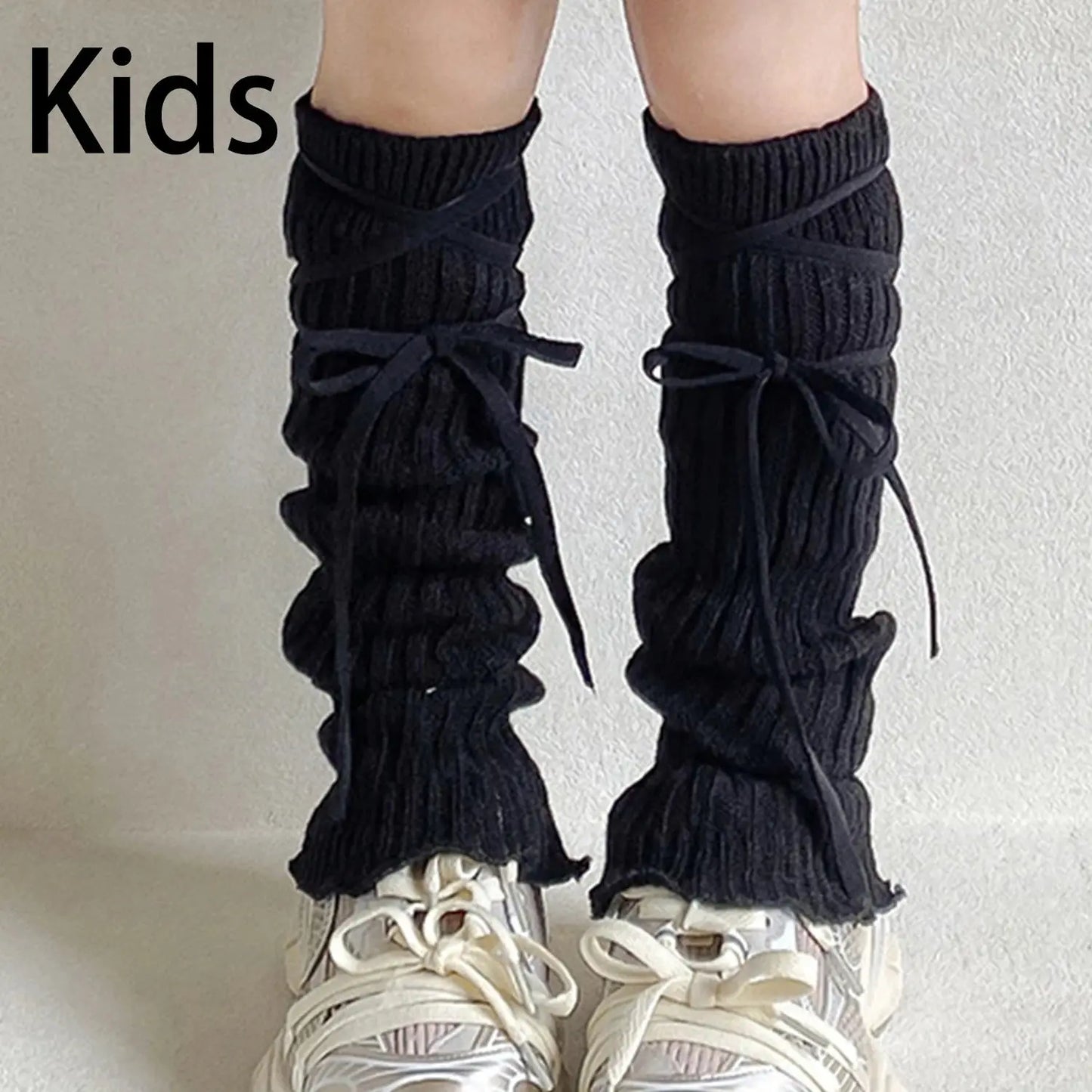 Y2k Winter Leg Warmers Fluffy/Knitted Arm Warmers Gothic Lolita Knit Long Socks Women Leg Warmer Stylish Stretchy Boots Cover SS69 7.69 Black 38cm kids / One Size
