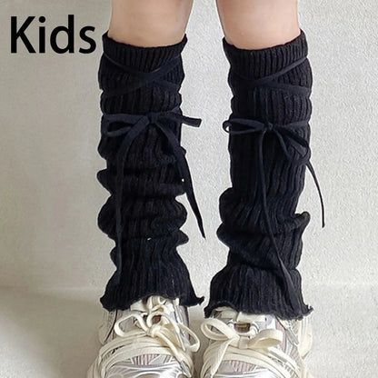 Y2k Winter Leg Warmers Fluffy/Knitted Arm Warmers Gothic Lolita Knit Long Socks Women Leg Warmer Stylish Stretchy Boots Cover SS69 7.69 Black 38cm kids / One Size