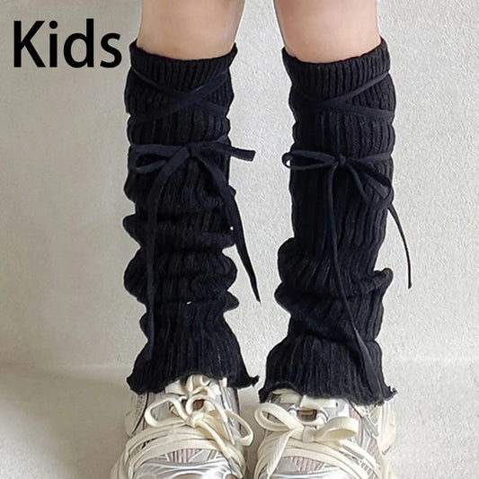 Y2k Winter Leg Warmers Fluffy/Knitted Arm Warmers Gothic Lolita Knit Long Socks Women Leg Warmer Stylish Stretchy Boots Cover SS69 7.69 Black 38cm kids / One Size