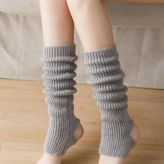 Y2k Winter Leg Warmers Fluffy/Knitted Arm Warmers Gothic Lolita Knit Long Socks Women Leg Warmer Stylish Stretchy Boots Cover SS69 5.69 Gray 40cm / One Size