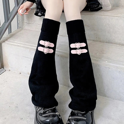 Y2k Winter Leg Warmers Fluffy/Knitted Arm Warmers Gothic Lolita Knit Long Socks Women Leg Warmer Stylish Stretchy Boots Cover SS69 8.69 Black 50cm / One Size