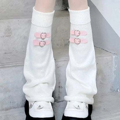 Y2k Winter Leg Warmers Fluffy/Knitted Arm Warmers Gothic Lolita Knit Long Socks Women Leg Warmer Stylish Stretchy Boots Cover SS69 8.69 Beige 50cm / One Size