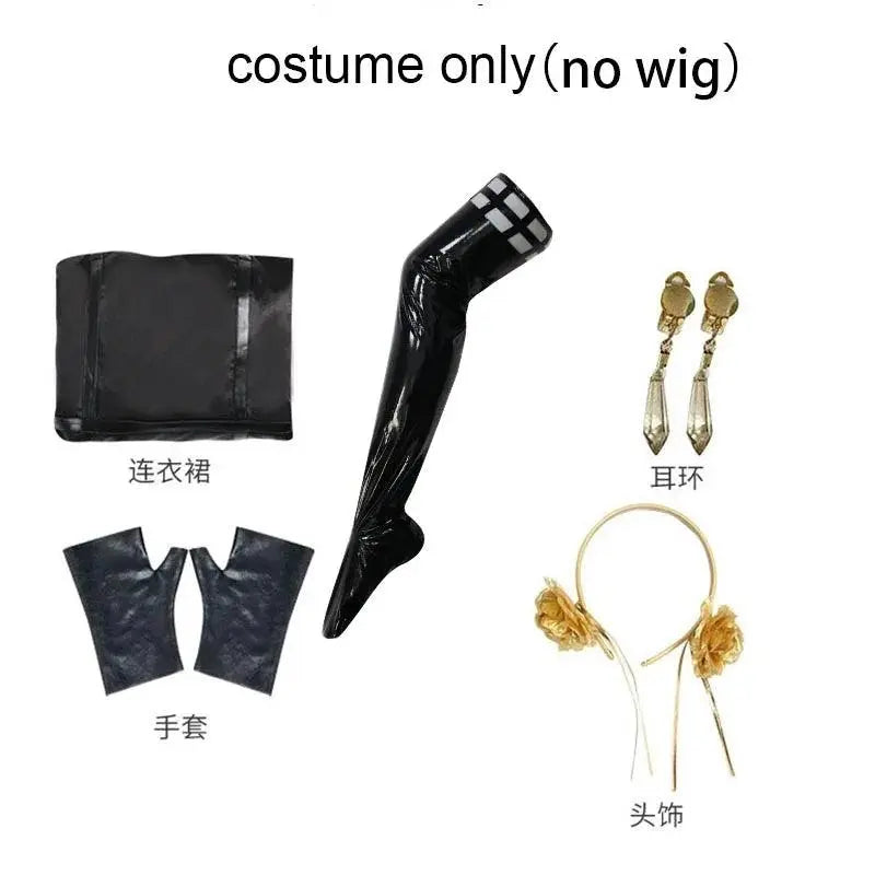 Yor Forger Cosplay costume Headband  Elastic Thigh Stockings Tights Highs Wig Earrings  Yor Forger dress full set for Comic Con - SS69