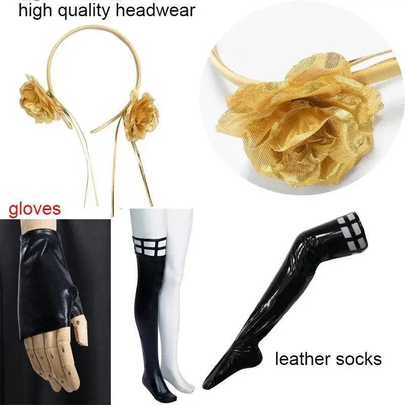 Yor Forger Cosplay costume Headband  Elastic Thigh Stockings Tights Highs Wig Earrings  Yor Forger dress full set for Comic Con - SS69