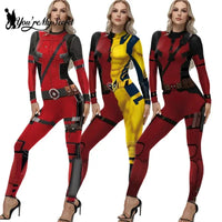 [You're My Secret]Cosplay Wolverine Superhero Deadpool Bodysuit Costume Halloween Cosplay Party Anime Jumpsuit Women Zentai Suit SS69