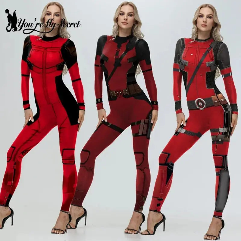 [You're My Secret]Cosplay Wolverine Superhero Deadpool Bodysuit Costume Halloween Cosplay Party Anime Jumpsuit Women Zentai Suit SS69