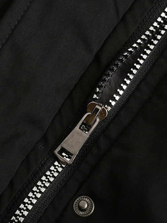 Zip-up Fuzzy Hoodie Parka Coat, Casual Thermal Long Sleeve Drawstring Waist Faux Fur Lined Warm Coat For Fall & Winter, Women's Clothing SS69