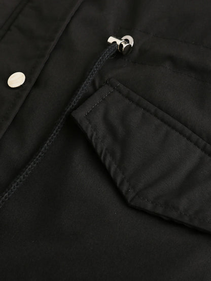 Zip-up Fuzzy Hoodie Parka Coat, Casual Thermal Long Sleeve Drawstring Waist Faux Fur Lined Warm Coat For Fall & Winter, Women's Clothing SS69