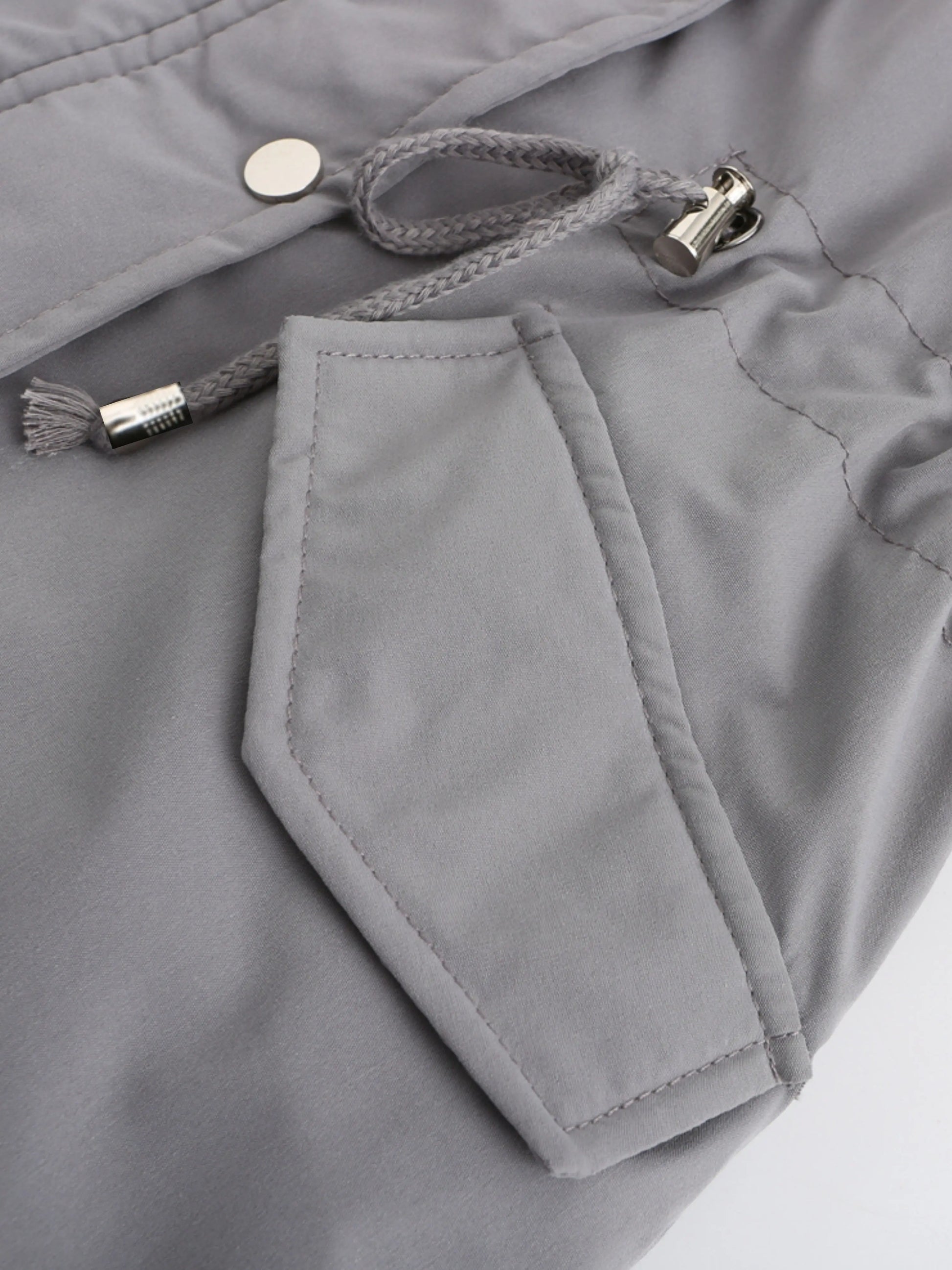 Zip-up Fuzzy Hoodie Parka Coat, Casual Thermal Long Sleeve Drawstring Waist Faux Fur Lined Warm Coat For Fall & Winter, Women's Clothing SS69