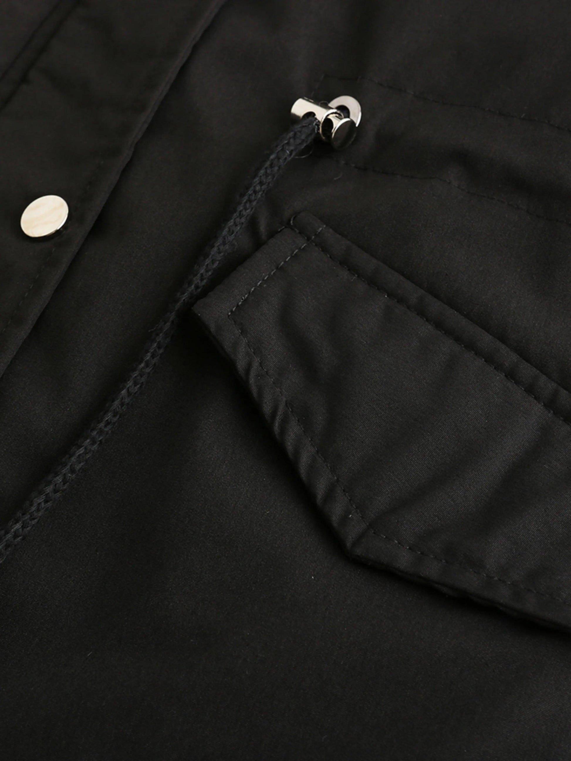 Zip-up Fuzzy Hoodie Parka Coat, Casual Thermal Long Sleeve Drawstring Waist Faux Fur Lined Warm Coat For Fall & Winter, Women's Clothing SS69