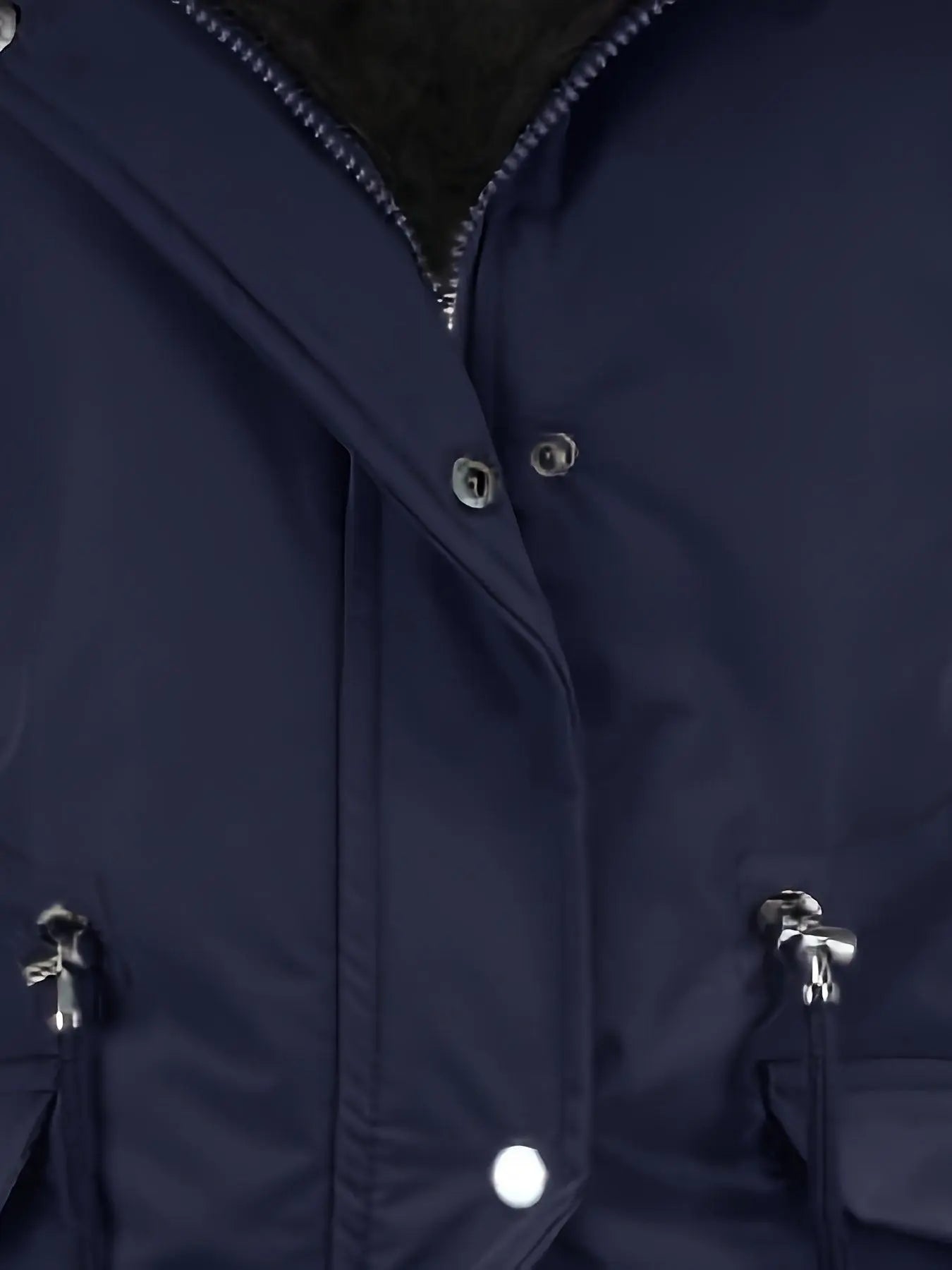 Zip-up Fuzzy Hoodie Parka Coat, Casual Thermal Long Sleeve Drawstring Waist Faux Fur Lined Warm Coat For Fall & Winter, Women's Clothing SS69