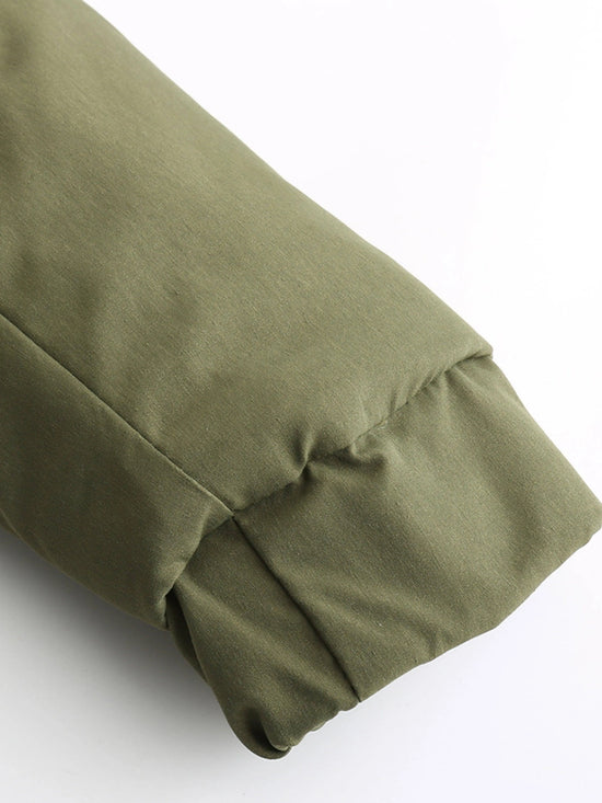 Zip-up Fuzzy Hoodie Parka Coat, Casual Thermal Long Sleeve Drawstring Waist Faux Fur Lined Warm Coat For Fall & Winter, Women's Clothing SS69