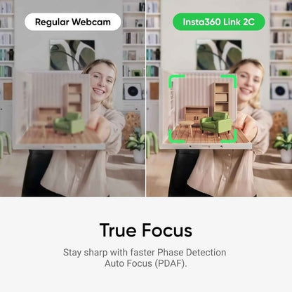 Insta360 Link2C 4K Live Camera | Ultra-clear AI Intelligent Conference Camera, USB Charging, ≤36V Operating Voltage