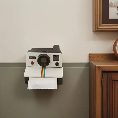Retro Camera Design Toilet Paper Holder - Unique Tissue Dispenser, Chic Polyresin Home Decor Accessory, Perfect Gift Idea for Bathroom or Kitchen, Toilet Accessories SS69