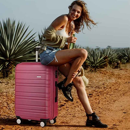 6pcs Women's Expandable Hardside Luggage Set with TSA Lock - Lightweight ABS Suitcase Collection, Spinner Wheel System & Telescopic Handle, Multi-Color Options (Sky / /////) for Carry-On & Checked