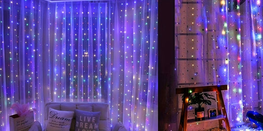 Loyyz 300/200/100LED Vintage Multi-Color Fairy Curtain Lights - USB Plug-in Indoor/Outdoor Hanging Decor for Christmas, Weddings, Parties, Bedroom - Durable Plastic String Lights for Festive Ambiance, Lights for Decoration, P SS69