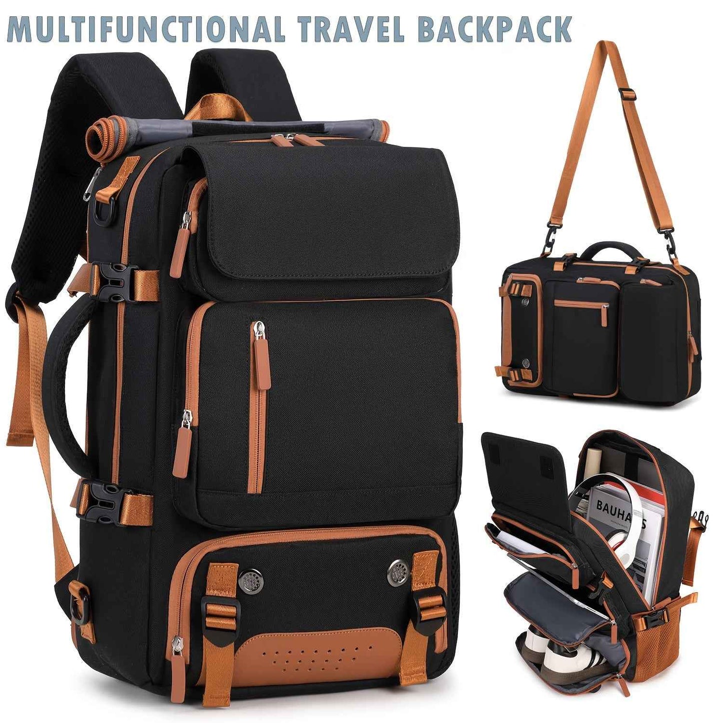 [Large Multifunctional] Large Multifunctional Backpack | Convertible, Laptop & Shoe Compartment, Zipper Closure, Adjustable Strap, Lining, Royal