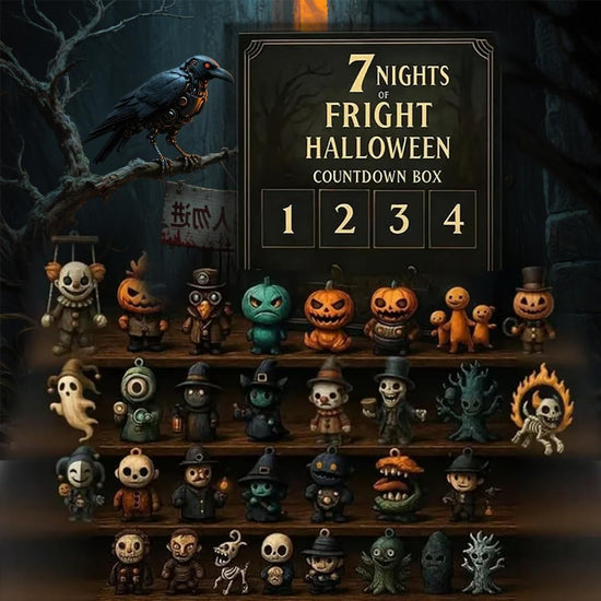 31 Nights of Fright Halloween Countdown Box with Figurines - Spooky Resin Advent Calendar, 2025 Gift Box with Hanging Charms & Mini Decorations, No Electricity Needed, Perfect for Halloween Party Favors, Halloween Decorations SS69