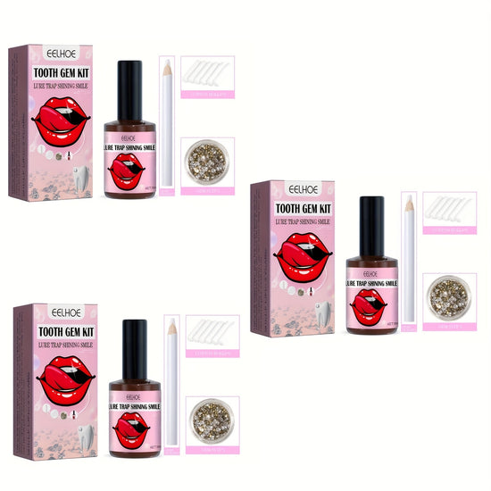 Crystal Tooth Diamond Kit with Glue And Curing Light - Easy to Install And Remove, Shiny Hip Hop Style Tooth Jewelry Stickers, A Choice Of Stones In A Variety Of Shapes, Perfect for Parties And Music Festivals - SS69