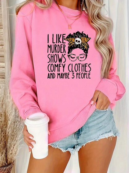 Women's Funny Murder Show Graphic Sweatshirt - Crime Drama TV Fan Apparel - Soft Polyester Pullover Sweater - Long Sleeve Round Neck Casual Sweater for Fall/Winter - Funny TV Show Outfit Gift for s & Women - Machine Washable SS69