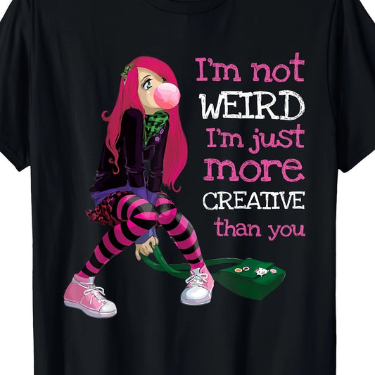 Chic Anime Girl Graphic Tee - 100% Cotton, Casual Short Sleeve Crew Neck T-Shirt for Men & Women SS69 12.69 Black / XXXL