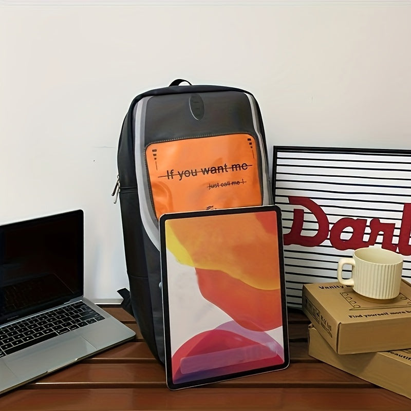 Creative Large-Capacity Trendy Couple's Shoulder Bag with Playful Phone Print SS69