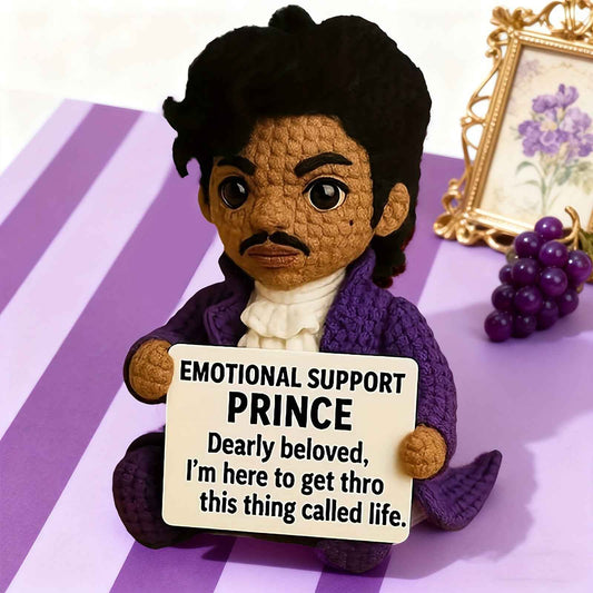 1pc Handmade Crocheted Emotional Support Doll with Expressive Eyes & Smile - Soft Polyester Plush with Positive Affirmation Card, Collectible Gift for Women, Music Lovers, Graduation, Christmas, Birthdays, Coworkers - No Batt